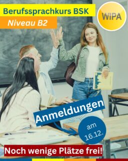 🚀 Jetzt schnell sein – Berufssprachkurs Deutsch B2 startet am 18.12.! 🇩🇪💼
Sie haben eine Berechtigung für einen Berufssprachkurs (BSK) B2? Dann ist jetzt Ihre Chance, Ihr Deutsch gezielt für den Beruf zu verbessern und den nächsten Karriereschritt zu machen!
⏰ Nur noch wenige Plätze frei!
👉 Anmeldung persönlich am 16.12. von 8–15 Uhr
📍 WIPA Berlin – Möllendorffstr. 48, 10367 Berlin
🎯 Kursstart: 18.12.
📈 Niveau: B2 Berufssprache Deutsch
🤝 Ideal für alle, die im Job sicher, professionell und selbstbewusst kommunizieren möchten
👉 Schnell vorbeikommen & Platz sichern!
#berufssprachkurs #bskB2 #deutschlernen #deutschimberuf #deutschfürdenjob #b2deutsch #integrationdurchsprache #weiterbildung #karriereindeutschland #wipaberlin #berlinlerntdeutsch