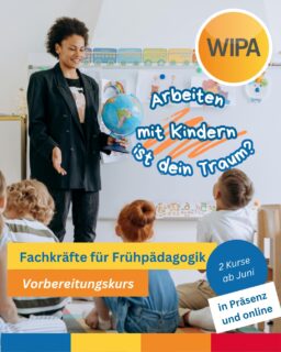 👶✨ Starte deine Zukunft in der Frühpädagogik – mit WIPA Berlin!

Du möchtest mit Kindern, Kleinkindern oder Jugendlichen arbeiten und suchst einen Einstieg in Frühpädagogik, Kinderbetreuung oder Pädagogik?
Dann ist unser Vorbereitungskurs für Erzieher:innen, pädagogische Fachkräfte, Betreuer:innen und Kindheitspädagog:innen genau das Richtige!

🎯 Für wen?
✔️ Menschen mit Migrationshintergrund
✔️ Einsteiger:innen ohne Erfahrung in Kinderbetreuung/Erziehung
✔️ Fachkräfte (z. B. Lehrer:innen, Erzieher:innen, Sozialpädagog:innen)
✔️ Deutsch lernen für den Beruf (B2/C1) in Kita, Kindergarten, Hort

📚 Inhalte:
🗣️ Kommunikation mit Kindern, Eltern & im Team
👥 Gruppenarbeit & Konfliktlösung
🏫 Zusammenarbeit mit Kitas, Schulen & Behörden
⚖️ Rechte & Pflichten im pädagogischen Beruf

📅 Starttermine in Berlin:
📍 Möllendorffstraße (Lichtenberg)

🔹 C1 (online) – ab 10.06.2026
🕒 Mo–Do | 17:30–20:00 (400 UE)

🔹 B2 (Präsenz) – ab 17.06.2026
🕒 Mo–Fr | 12:15–15:30 (500 UE)
📍 Möllendorffstraße 48, 10367 Berlin

📍 Stromstraße: Termine folgen

📌 Anmeldung:
✔️ Ausweis/Pass
✔️ Sprachzertifikate
✔️ BSK-Berechtigung (Jobcenter/Agentur für Arbeit)

🚀 Jetzt starten!

📍 WIPA GmbH
Möllendorffstraße 48, 10367 Berlin
4. Etage, Raum 411

👩 Frau Nathalie Petersen
📞 030 557414 18
📧 bsk@wipa-berlin.de

📍 WIPA GmbH
Stromstraße 47, Berlin
EG, Raum 003

👩 Frau Sevda Celik & Frau Oksana Zinchak
📞 030 557414 34
📧 bsk@wipa-berlin.de

👉 Dein Weg in Kita, Kindergarten & Arbeit mit Kindern beginnt hier!

#Frühpädagogik #Erzieher #Kita #Kindergarten #Kinderbetreuung #Deutschlernen #B2 #C1 #BerlinJobs