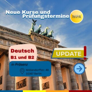 🌞 Sommer in Berlin und Deutsch lernen? Perfekte Kombi! 🎯
Du willst dein B1- oder B2-Niveau auf das nächste Level bringen und dich ganz entspannt auf die telc-Prüfung vorbereiten? Dann schnapp dir Sonnencreme und Stift: Wir haben die passenden Kurse für deinen Sommerstart! 😎📚
🔸Intensive Vorbereitungskurse
🔸telc-Prüfungstermine im Blick
🔸Deutsch lernen mit Berliner Flair 
Unsere Präsenzkurse finden bei WIPA Berlin in Möllersdorffstr. 48 10367 statt. Nicht weit vom hippen Kiez Friedrichshain. Buch noch heute deinen Kurse in unserem Online-Shop. Wir freuen uns auf dich! ☺️
 #deutschb1 #deutschb2 #deutschb2 #telcb1 #telcb1prüfung #telcb2 #telcb2prüfung #deutschlerneninberlin #deutschkurseinberlin #germancoursesinberlin #studygermaninberlin #learngermaninberlin
