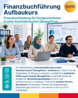 📊 Finanzbuchführung – Aufbaukurs: Buchhaltung praxisnah vertiefen
Du hast bereits Grundkenntnisse in der Finanzbuchhaltung und möchtest dein Wissen erweitern, auffrischen und vor allem praktisch anwenden? In unserem Aufbaukurs Finanzbuchführung verbindest du theoretisches Fachwissen mit echtem Praxistraining in einer kaufmännischen Übungsfirma.
Du beschäftigst dich unter anderem mit Jahresabschluss, Bilanzierung, Rückstellungen, sachlichen und zeitlichen Abgrenzungen, Ein- und Verkauf in der EU und in Drittländern, Umsatzsteuer sowie anspruchsvolleren Buchungsvorgängen. Die erlernten Inhalte aus Finanzbuchhaltung 1 und 2 setzt du praktisch mit Lexware financial office pro und DATEV um – von der Anlage einer Firma bis zu Gewinn- und Verlustrechnung und Schlussbilanz.
🎓 Je nach Modulauswahl kannst du unter anderem das Xpert Business Zertifikat „Finanzbuchhaltung 2“, das Xpert Business Zertifikat „Finanzbuchhaltung 3“ sowie den Abschluss „Geprüfte Fachkraft Finanzbuchführung“ erwerben.
📅 Termin:
16.09.2026 bis 14.01.2027
🕘 Unterrichtszeiten:
Montag bis Freitag
08:15–15:15 Uhr
Präsenzunterricht in Vollzeit
📍 WIPA GmbH
Möllendorffstraße 48
2. Etage, Raum 201
10367 Berlin-Lichtenberg
💶 Förderung:
Die Weiterbildung kann mit einem Bildungsgutschein vom Jobcenter oder von der Agentur für Arbeit gefördert werden. Eine Selbstfinanzierung ist nach individuellem Angebot ebenfalls möglich.
📌 Maßnahmenummer: 962/319/2026
Du möchtest deine Kenntnisse in Buchhaltung und Rechnungswesen erweitern und dich für Tätigkeiten in der Finanzbuchhaltung, kaufmännischen Sachbearbeitung oder im Rechnungswesen qualifizieren?
👉 Vereinbare deinen kostenlosen Beratungstermin!
📞 030 557414 24
✉️ amdl@wipa-berlin.de
#Finanzbuchführung #Finanzbuchhaltung #Buchhaltung #KaufmännischeWeiterbildung #Bildungsgutschein