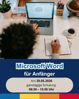 📄💼 Fit für den Büroalltag mit Microsoft Word!

Du möchtest endlich sicher mit Word arbeiten und deine Chancen auf dem Arbeitsmarkt verbessern? Dann ist unser Tageskurs genau das Richtige für dich! 🚀

📅 20.05.2026
⏰ 08:30 — 15:30 Uhr
📍 WIPA GmbH, Möllendorffstraße 48, 10367 Berlin

In unserem Word für Anfänger-Kurs lernst du die wichtigsten Grundlagen der modernen Textbearbeitung – praxisnah, verständlich und direkt für die Arbeitswelt anwendbar. 💻

✔ Dokumente erstellen und formatieren
✔ Professionelle Briefe und Bewerbungen schreiben
✔ Lebenslauf und Anschreiben gestalten
✔ Tabellen, Listen und Layouts nutzen
✔ Arbeiten mit Vorlagen und Designs
✔ Rechtschreibung, Korrektur und Dokumentenbearbeitung
✔ Grundlagen für Büroarbeit, Verwaltung und Office-Jobs

Microsoft Word und MS Office gehören heute zu den wichtigsten Fähigkeiten auf dem Arbeitsmarkt. Wer sicher mit Textbearbeitung, Dokumentenformatierung und digitalen Office Skills umgehen kann, verbessert seine Chancen in Büroarbeit, Verwaltung und vielen anderen Berufen deutlich. In unserem Computerkurs für Anfänger lernst du Schritt für Schritt, professionelle Dokumente zu erstellen, Bewerbungen zu schreiben, Lebensläufe zu gestalten und wichtige Office-Kenntnisse für die Arbeitswelt in Deutschland aufzubauen. Der EDV-Kurs vermittelt praxisnahe digitale Kompetenzen und unterstützt dich dabei, deine berufliche Qualifikation zu stärken, neue Karrierechancen zu entdecken und sicherer im Umgang mit Microsoft Word und moderner Bürosoftware zu werden. 🌍📈

📲 Buche noch heute deinen Tageskurs in unserem Online-Shop! Link in Bio.

#WIPABerlin #MicrosoftWord #WordFürAnfänger #OfficeSkills #Weiterbildung #Arbeitsmarkt #Büroarbeit #MSOffice #DigitaleKompetenzen #Berlin #Karriere #Textbearbeitung #WordKurs #Deutschlernen #BeruflicheWeiterbildung