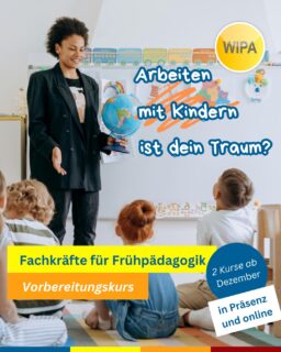🎓 Starte deine Zukunft in der Frühpädagogik! 👶💬
Du möchtest mit Kindern arbeiten, deine Deutschkenntnisse verbessern und dich beruflich weiterentwickeln?
Dann ist unser Vorbereitungskurs für Fachkräfte im Bereich frühkindlicher Erziehung genau das Richtige für dich! 🌱

📚 Du lernst bei uns:
✨ Kommunikation mit Kindern, Eltern & Kolleg:innen
✨ Konfliktlösung & Teamarbeit
✨ Rechte & Pflichten im Beruf
✨ Bildung und Lernen aktiv gestalten

💡 Für wen?
Für alle mit Migrationshintergrund, die im Bereich Frühpädagogik / Erziehung / Bildung arbeiten oder starten möchten – mit oder ohne Erfahrung.

📅 Weitere Infos & Termine:
👶 Frühpädagogik B2 (500 UE)
🗓️ 03.12.2025 – 16.06.2026
🕛 Mo – Fr, 12:00 – 15:15 Uhr
🏫 In Präsenz: WIPA Berlin-Lichtenberg, Möllendorffstraße 48

💻 Frühpädagogik C1 (400 UE)
🗓️ 01.12.2025 – 10.08.2026
🕠 Mo – Do, 17:30 – 20:00 Uhr
🌍 Auch online möglich

🎓 Abschluss:
DTB-Zertifikat + Teilnahmezertifikat

💰 Kosten:
Mit Berechtigung zur Teilnahme an einem Berufssprachkurs (Gewerbe/Technik) vom Jobcenter oder der Agentur für Arbeit → Förderung möglich!

📞 Jetzt informieren & anmelden:
📧 bsk@wipa-berlin.de

📍 Berlin-Lichtenberg & Moabit
📲 030 55741418

#frühpädagogik #erzieherausbildung #sprachkursberlin #deutschkursb2 #deutschkursc1 #bildungberlin #wipaberlin #berufssprachkurs #pädagogik #erzieherinwerden #weiterbildungberlin #sprachschuleberlin #lernenmitwipa #integrationdurchsprache #jobmitkinder #beruflicheweiterbildung