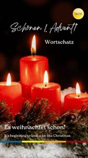 🎄 Weihnachts-Vokabeln – Teil 1 🎄
Kennst du schon diese Wörter? 👇
✨ der Adventskranz
📅 der Adventskalender
🌟 der Weihnachtsmarkt
🍷 der Glühwein

Mehr davon? Teil 2 folgt! ❤️
✨ Schönen 1. Advent! ✨

#weihnachten #weihnachtsvokabeln #deutschlernen #daf #sprachschule #wipaberlin #advent #adventskranz #adventskalender #weihnachtsmarkt #glühwein #germanvocab #germanlearning #learngerman #deutschesprache #1advent #weihnachtszeit #learnontiktok #learnoninstagram #germanforbeginners