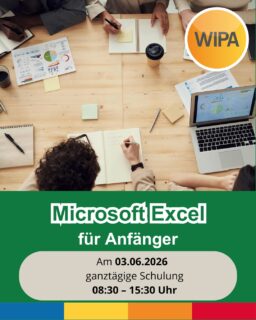 📊💼 Starte mit Excel und verbessere deine digitalen Kompetenzen!
Du möchtest lernen, sicher mit Tabellen, Berechnungen und Daten zu arbeiten? Dann ist unser Tageskurs Excel für Anfänger genau das Richtige für dich! 🚀
📅 03.06.2026
⏰ 08:30 — 15:30 Uhr
📍 WIPA GmbH, Möllendorffstraße 48, 10367 Berlin
In diesem praxisnahen Kurs lernst du die wichtigsten Grundlagen von Microsoft Excel kennen – verständlich erklärt und direkt anwendbar für die Arbeitswelt. 💻
✔ Tabellen erstellen und formatieren
✔ Grundlagen von Formeln und Funktionen verstehen
✔ Daten organisieren und bearbeiten
✔ Einfache Berechnungen durchführen
✔ Diagramme und Übersichten erstellen
✔ Professioneller mit Zahlen und Daten arbeiten
✔ Grundlagen für Büroarbeit, Verwaltung und kaufmännische Berufe aufbauen
Microsoft Excel und MS Office gehören heute zu den wichtigsten digitalen Fähigkeiten auf dem Arbeitsmarkt. Wer sicher mit Tabellenkalkulation, Datenbearbeitung und Office Skills umgehen kann, verbessert seine Chancen in Büroarbeit, Verwaltung, Buchhaltung, Kundenservice und vielen weiteren Berufsfeldern deutlich. In unserem Computerkurs für Anfänger lernst du Schritt für Schritt den professionellen Umgang mit Excel, stärkst deine digitalen Kompetenzen und baust wichtige berufliche Qualifikationen für die moderne Arbeitswelt in Deutschland auf. 🌍📈
📲 Buche noch heute deinen Tageskurs in unserem Online-Shop! Link in Bio.
#WIPABerlin #MicrosoftExcel #ExcelFürAnfänger #MSOffice #OfficeSkills #Weiterbildung #Arbeitsmarkt #Tabellenkalkulation #DigitaleKompetenzen #Berlin #Karriere #ExcelKurs #EDVKurs #Büroarbeit #BeruflicheWeiterbildung