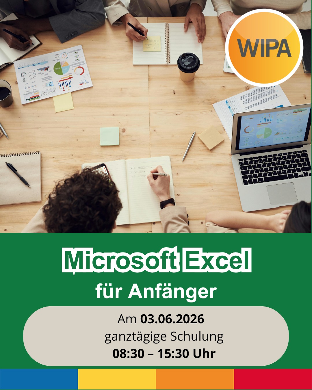 📊💼 Starte mit Excel und verbessere deine digitalen Kompetenzen!
Du möchtest lernen, sicher mit Tabellen, Berechnungen und Daten zu arbeiten? Dann ist unser Tageskurs Excel für Anfänger genau das Richtige für dich! 🚀
📅 03.06.2026
⏰ 08:30 — 15:30 Uhr
📍 WIPA GmbH, Möllendorffstraße 48, 10367 Berlin
In diesem praxisnahen Kurs lernst du die wichtigsten Grundlagen von Microsoft Excel kennen – verständlich erklärt und direkt anwendbar für die Arbeitswelt. 💻
✔ Tabellen erstellen und formatieren
✔ Grundlagen von Formeln und Funktionen verstehen
✔ Daten organisieren und bearbeiten
✔ Einfache Berechnungen durchführen
✔ Diagramme und Übersichten erstellen
✔ Professioneller mit Zahlen und Daten arbeiten
✔ Grundlagen für Büroarbeit, Verwaltung und kaufmännische Berufe aufbauen
Microsoft Excel und MS Office gehören heute zu den wichtigsten digitalen Fähigkeiten auf dem Arbeitsmarkt. Wer sicher mit Tabellenkalkulation, Datenbearbeitung und Office Skills umgehen kann, verbessert seine Chancen in Büroarbeit, Verwaltung, Buchhaltung, Kundenservice und vielen weiteren Berufsfeldern deutlich. In unserem Computerkurs für Anfänger lernst du Schritt für Schritt den professionellen Umgang mit Excel, stärkst deine digitalen Kompetenzen und baust wichtige berufliche Qualifikationen für die moderne Arbeitswelt in Deutschland auf. 🌍📈
📲 Buche noch heute deinen Tageskurs in unserem Online-Shop! Link in Bio.
#WIPABerlin #MicrosoftExcel #ExcelFürAnfänger #MSOffice #OfficeSkills #Weiterbildung #Arbeitsmarkt #Tabellenkalkulation #DigitaleKompetenzen #Berlin #Karriere #ExcelKurs #EDVKurs #Büroarbeit #BeruflicheWeiterbildung