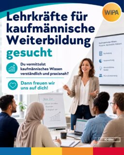 📚 Du vermittelst kaufmännisches Wissen verständlich, praxisnah und mit Begeisterung? Dann werde Teil unseres Teams!
Für unsere kaufmännischen Weiterbildungen in Berlin suchen wir engagierte Lehrkräfte, Dozent:innen, Trainer:innen, Berufsschullehrkräfte sowie Fachkräfte aus der Praxis, die ihr Fachwissen gern an erwachsene Teilnehmende weitergeben. Du kannst einzelne Unterrichtsfächer übernehmen oder mehrere kaufmännische Themenbereiche abdecken – flexibel und passend zu deinen beruflichen Schwerpunkten.
Gesucht werden Expert:innen unter anderem für kaufmännische Grundlagen, Wirtschafts- und Sozialkunde, Personalwesen, Finanzbuchhaltung, Rechnungswesen, Microsoft Office, DATEV und Lexware. Besonders wichtig sind uns eine verständliche Wissensvermittlung, ein moderner und anwendungsorientierter Unterricht sowie Freude an der Erwachsenenbildung, beruflichen Weiterbildung und Qualifizierung.
Unsere Kursteilnehmenden bringen unterschiedliche berufliche und kulturelle Erfahrungen mit und verfügen über Deutschkenntnisse auf GER-Niveau B2. Deshalb wünschen wir uns Lehrpersonen, die fachliche Kompetenz mit Geduld, Offenheit und Sensibilität für sprachliche und kulturelle Vielfalt verbinden.
Dich erwarten flexible Lehraufträge und Unterrichtseinsätze, motivierte Teilnehmende, ein kollegiales Arbeitsumfeld und die Möglichkeit, deine Kenntnisse aus Wirtschaft, Verwaltung, Buchhaltung oder kaufmännischer Praxis gezielt einzubringen.
📩 Interesse an einer Tätigkeit als Dozent:in oder Lehrkraft für kaufmännische Weiterbildung? Sende uns eine kurze Nachricht mit deinem Lebenslauf, deinen möglichen Fachbereichen und deiner zeitlichen Verfügbarkeit an:
bewerbung@wipa-berlin.de
amdl@wipa-berlin.de
Wir freuen uns darauf, dich kennenzulernen!
#LehrkraftGesucht #DozentenJobs #Erwachsenenbildung #KaufmännischeWeiterbildung #WeiterbildungBerlin #Finanzbuchhaltung #DATEV #Lexware #MicrosoftOffice #JobsInBerlin